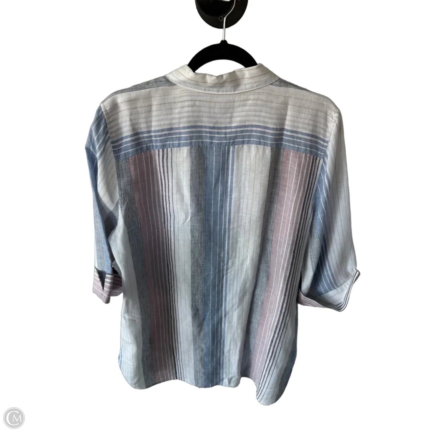 Tunic 3/4 Sleeve By Chicos In Blue & White, Size: Xl