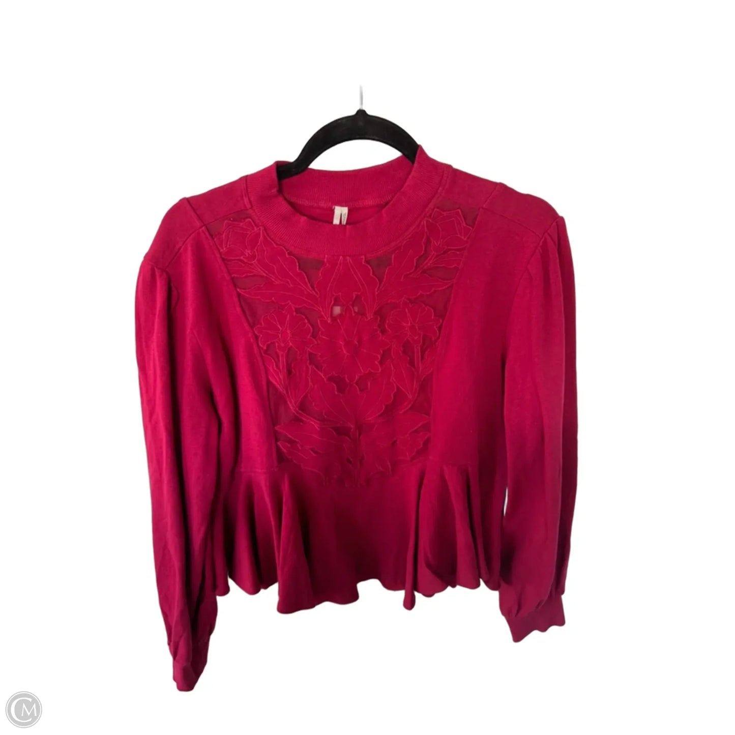 Top Long Sleeve By Anthropologie In Red, Size: S