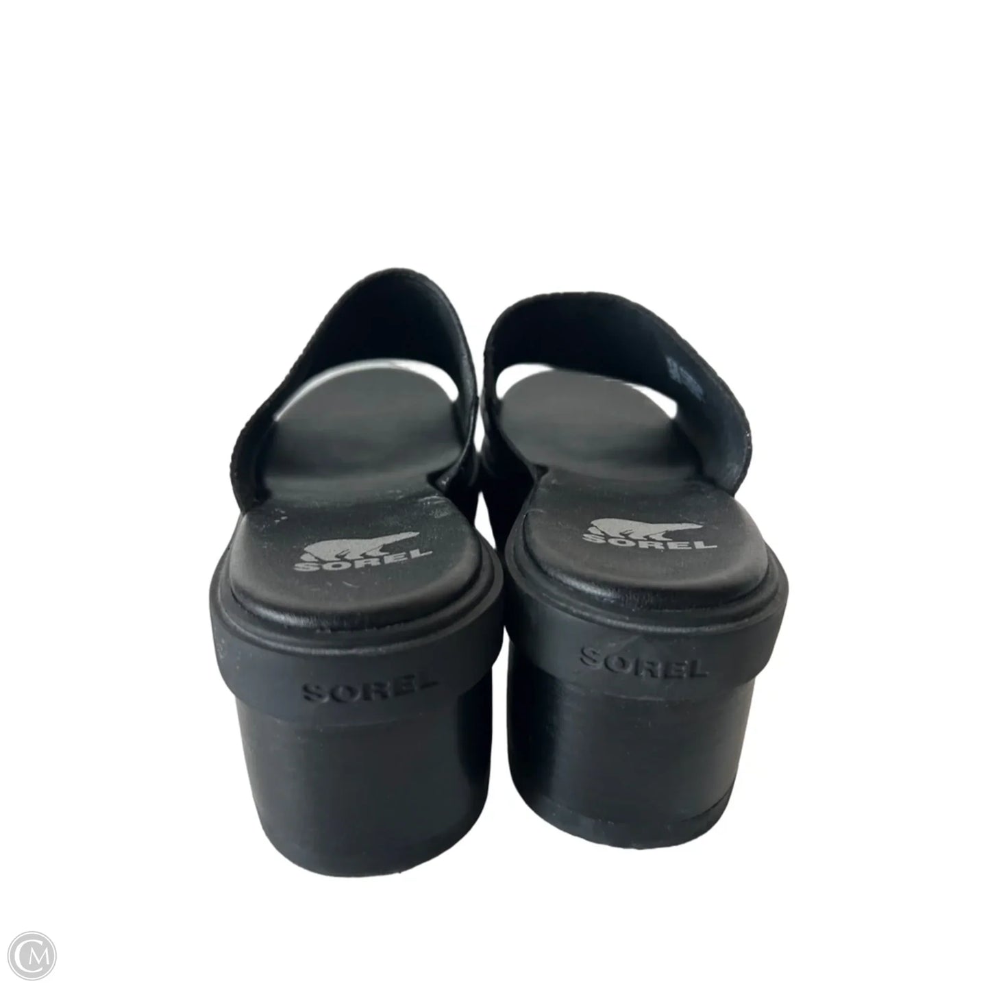 Sandals Heels Block By Sorel In Black, Size: 9.5
