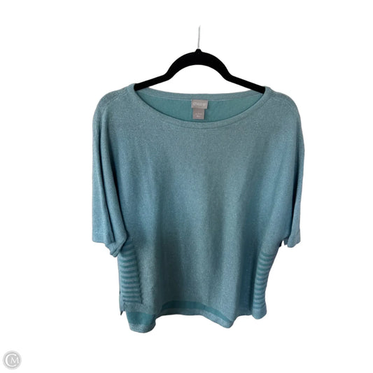 Sweater Short Sleeve By Chicos In Blue, Size: M
