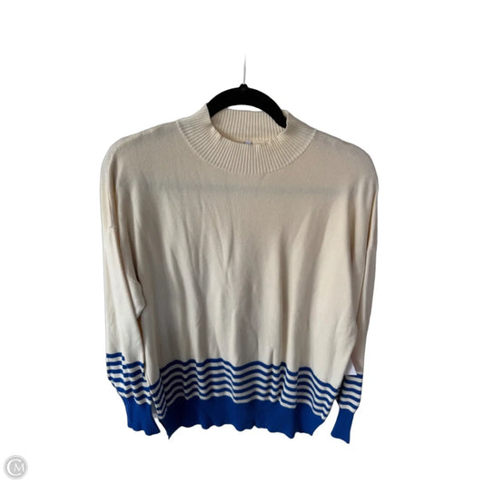 Sweater By Cme In Blue & Cream, Size: L