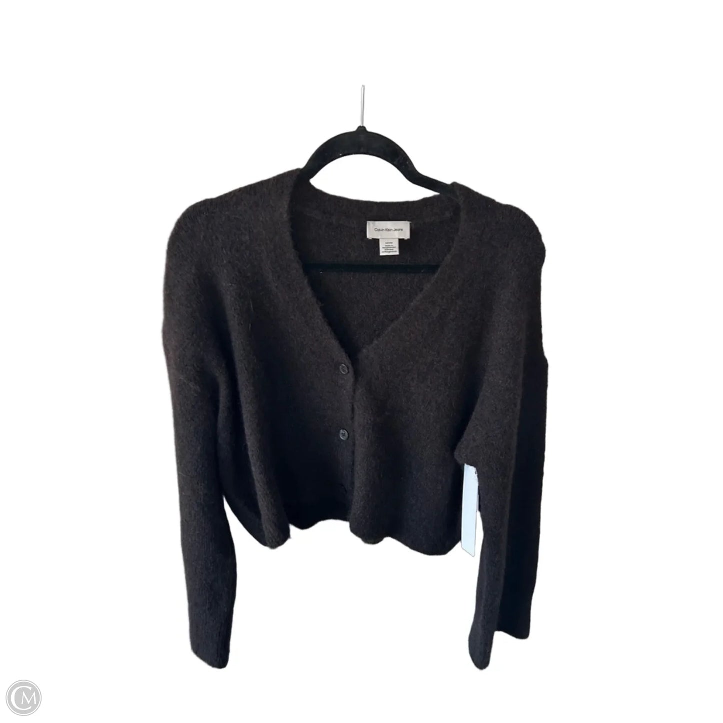 Sweater Cardigan By Calvin Klein In Brown, Size: S