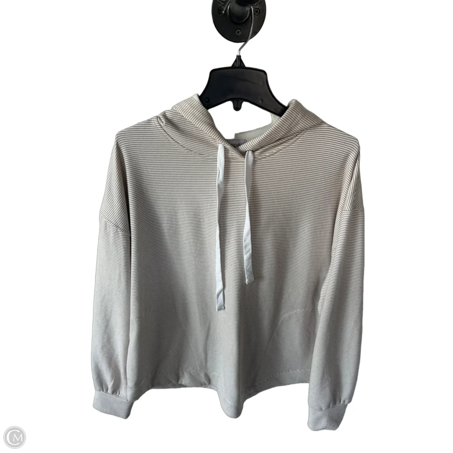 Sweatshirt Hoodie By Evereve In Brown & White, Size: L