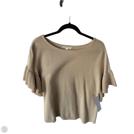 Sweater Short Sleeve By Clothes Mentor In Tan, Size: Osfm