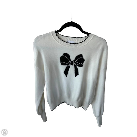 Sweater By Clothes Mentor In Black & White, Size: L