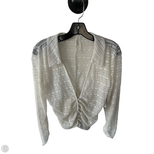 Top Long Sleeve By Anthropologie In Cream, Size: M