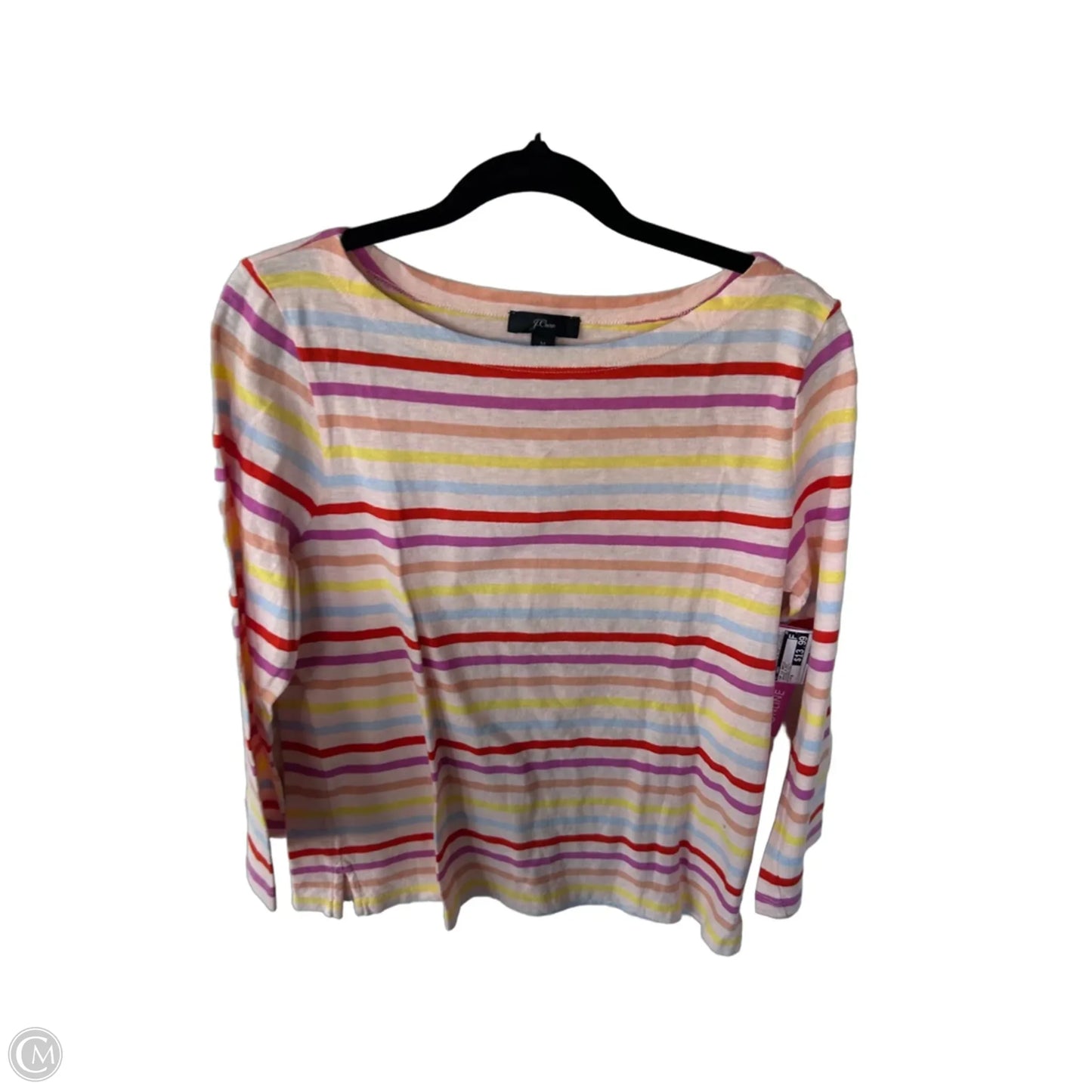 Top Long Sleeve Basic By J. Crew In Orange & Red, Size: M