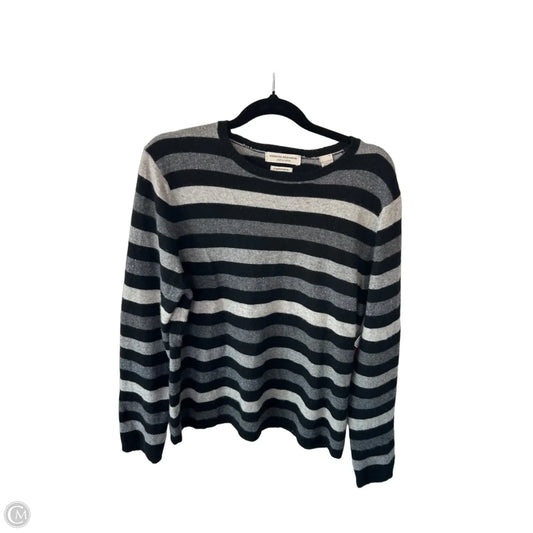 Sweater Cashmere By Valerie Stevens In Black & Grey, Size: L
