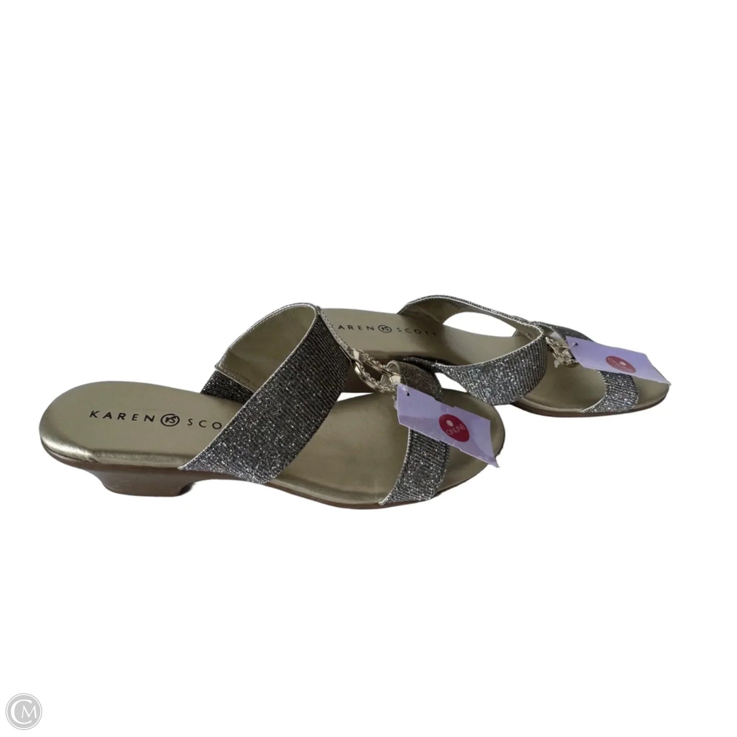 Sandals Heels Wedge By Karen Scott In Silver, Size: 8