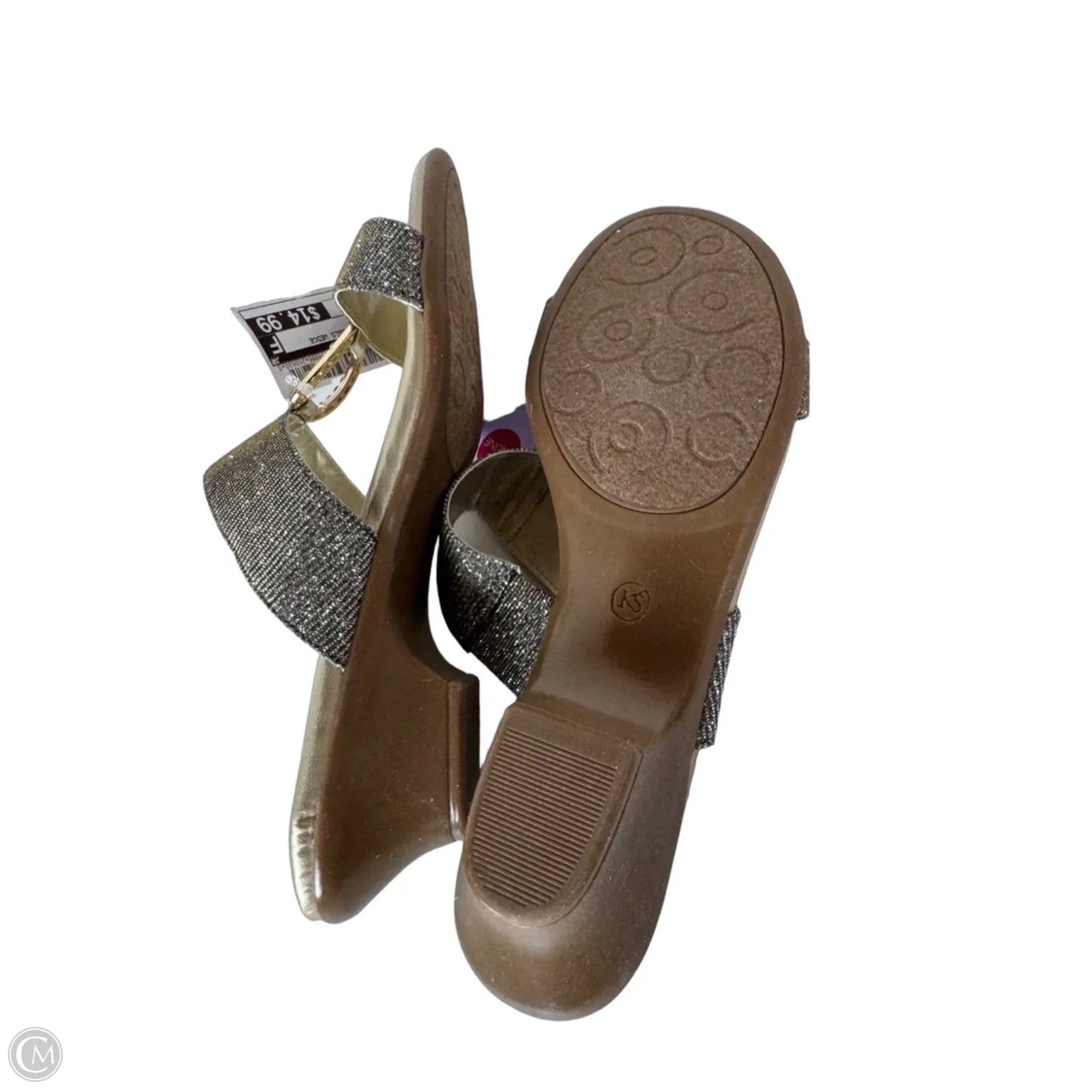 Sandals Heels Wedge By Karen Scott In Silver, Size: 8