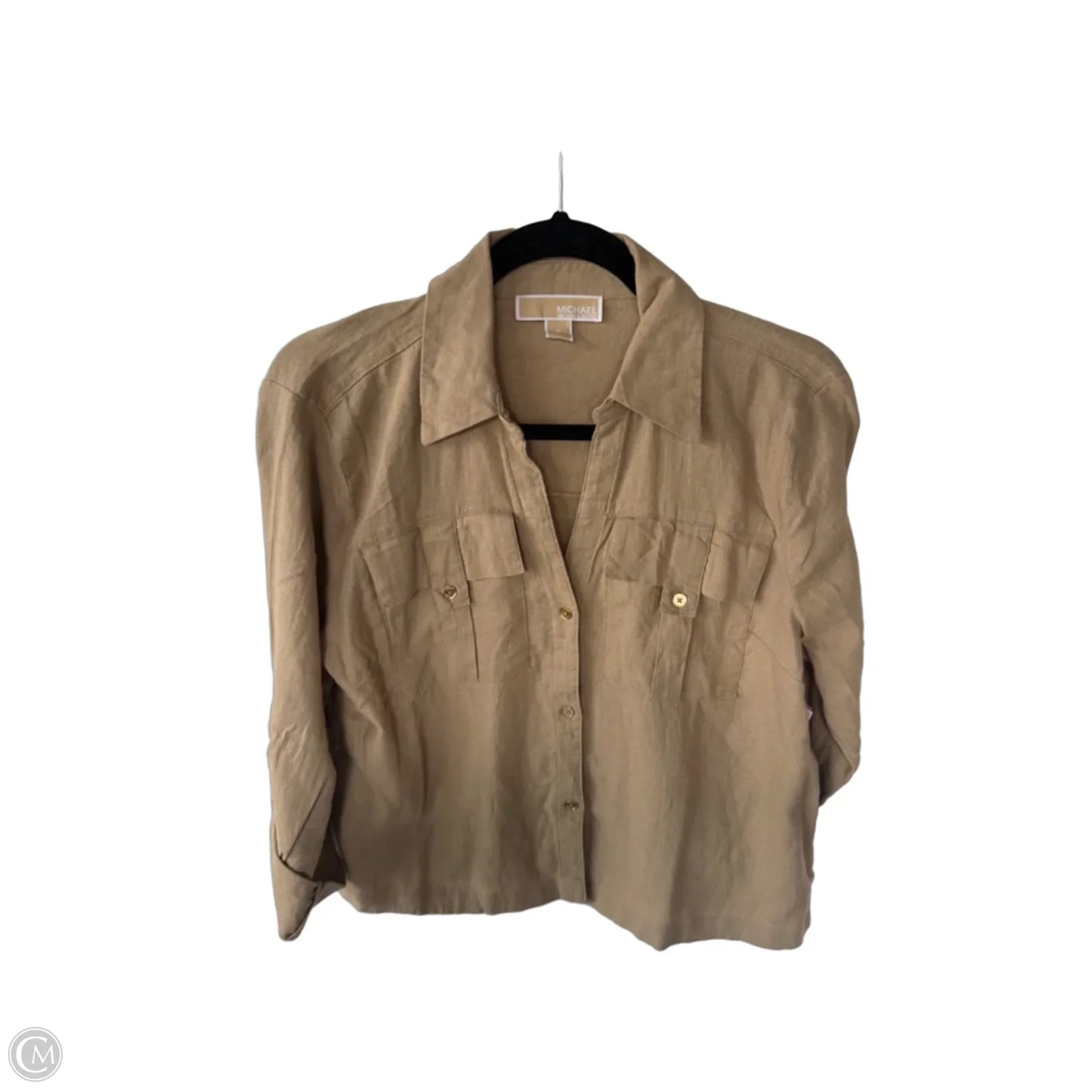 Top 3/4 Sleeve By Michael By Michael Kors In Tan, Size: M