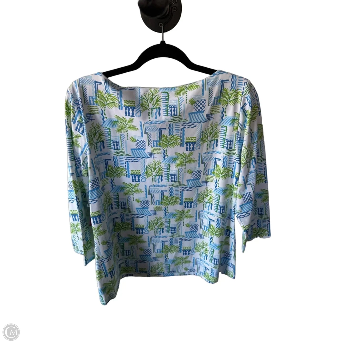 Top 3/4 Sleeve By J Mclaughlin In Blue & Green, Size: Xl