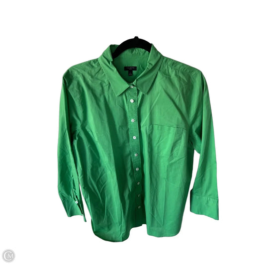 Top Long Sleeve By Talbots In Green, Size: Lp