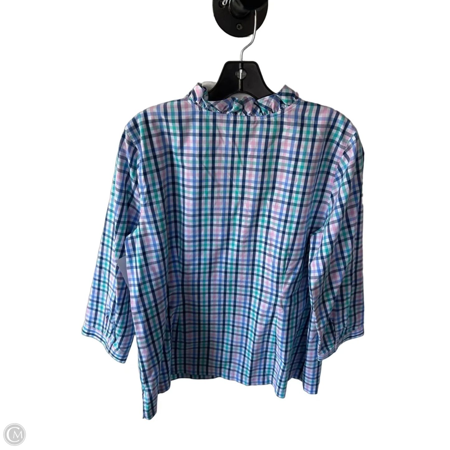 Top Long Sleeve By Talbots In Blue & Pink, Size: L