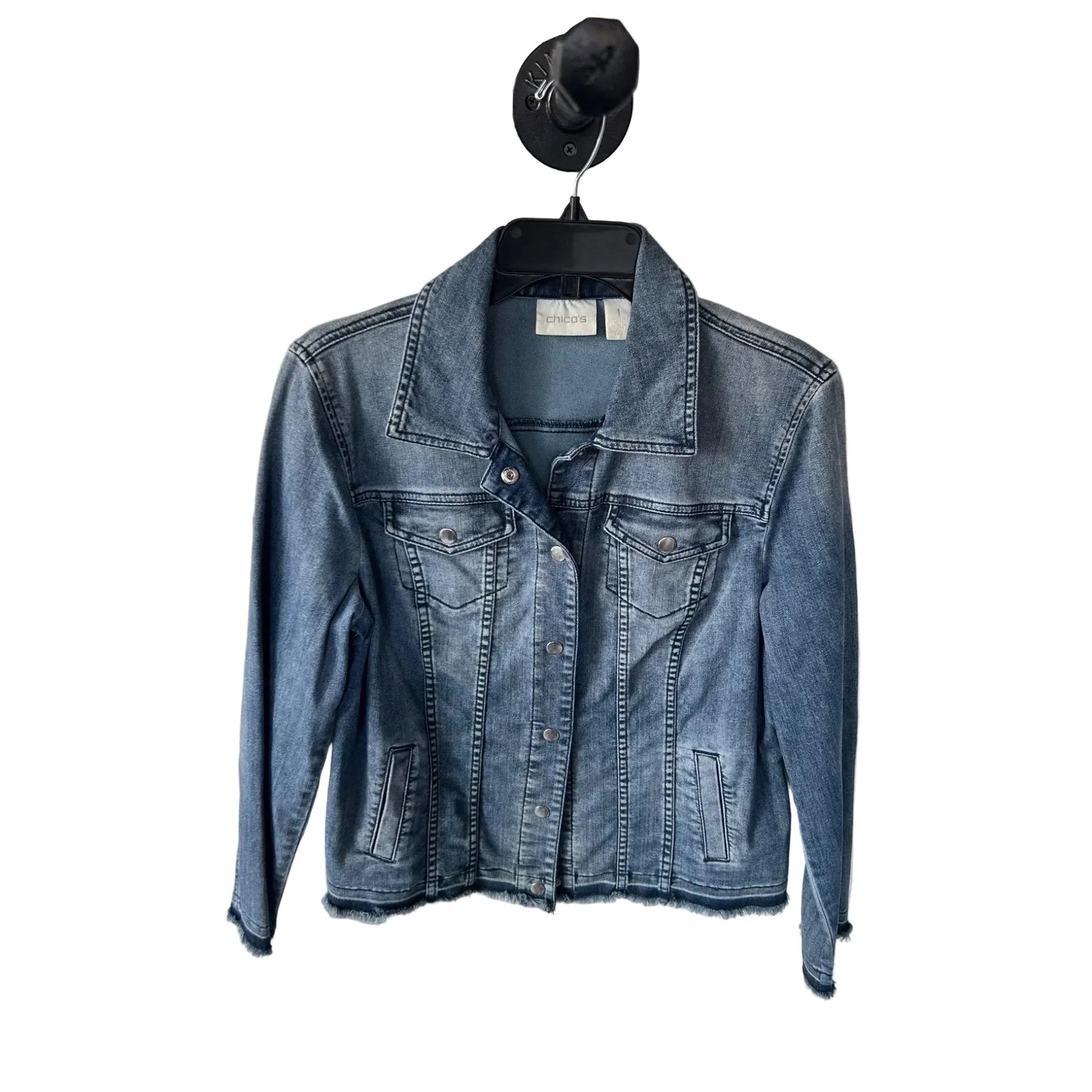 Jacket Denim By Chicos In Blue Denim, Size: M