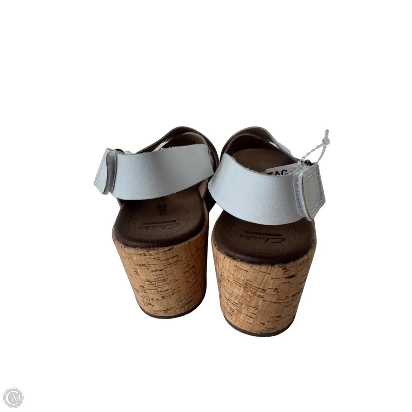 Sandals Heels Wedge By Clarks In White, Size: 11
