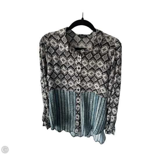 Top Long Sleeve By Tolani In Black & Grey, Size: M