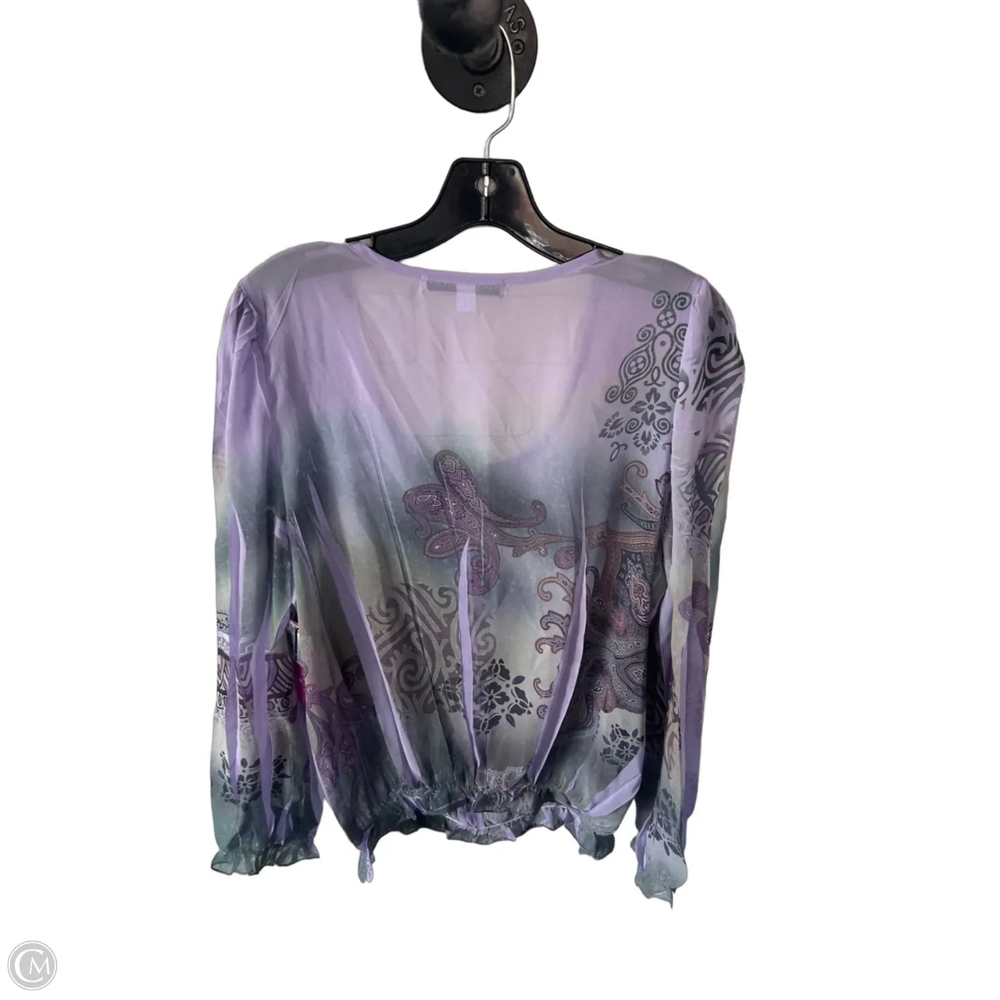 Top Long Sleeve By Cmc In Green & Purple, Size: M