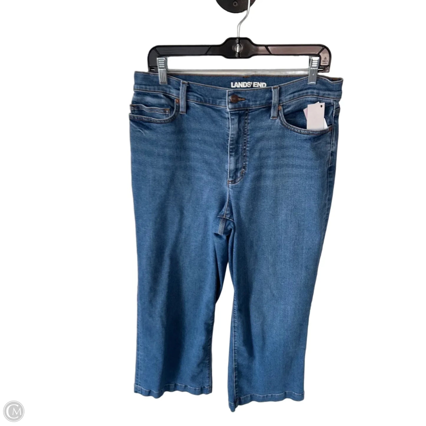 Jeans Wide Leg By Lands End In Blue Denim, Size: 12