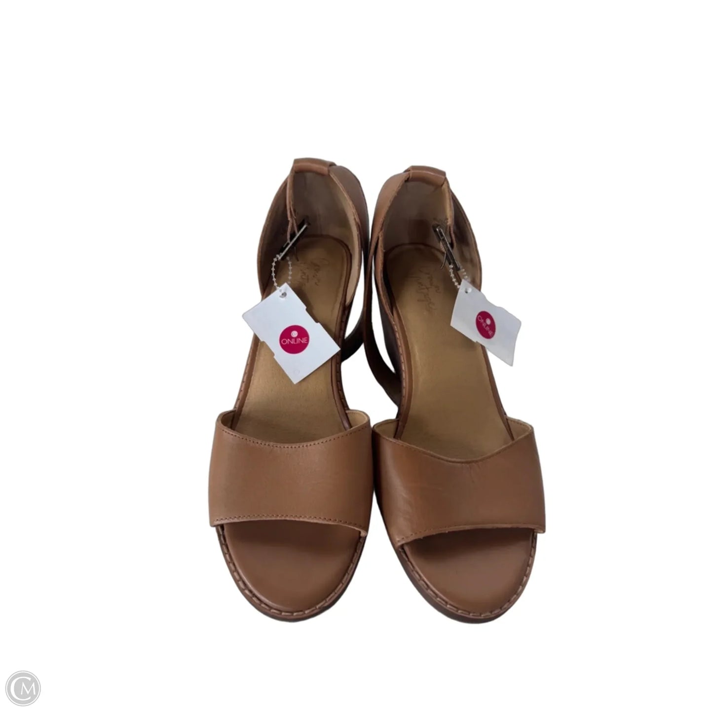 Sandals Heels Wedge By Crown Vintage In Brown, Size: 6.5