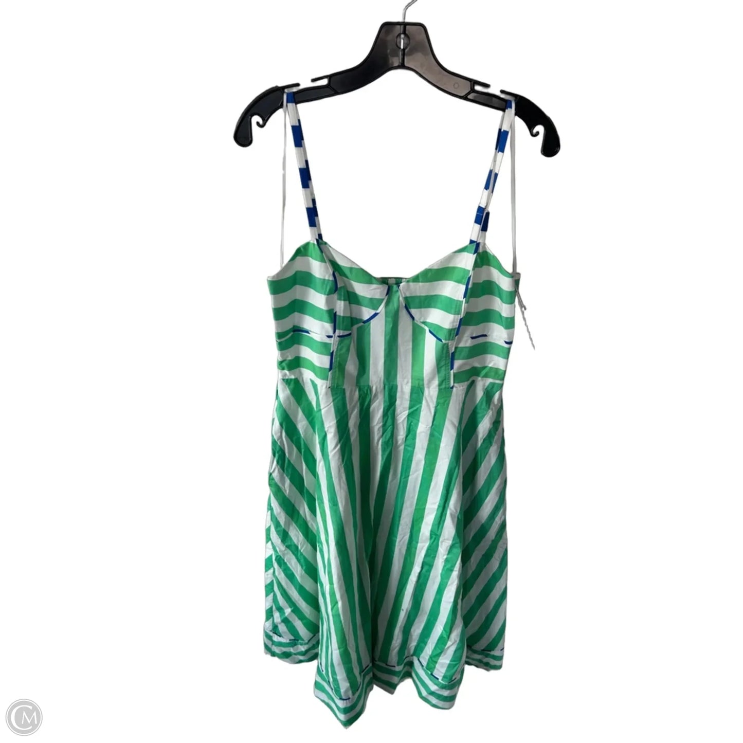 Dress Casual Midi By Rachel Antonoff In Green & White, Size: L