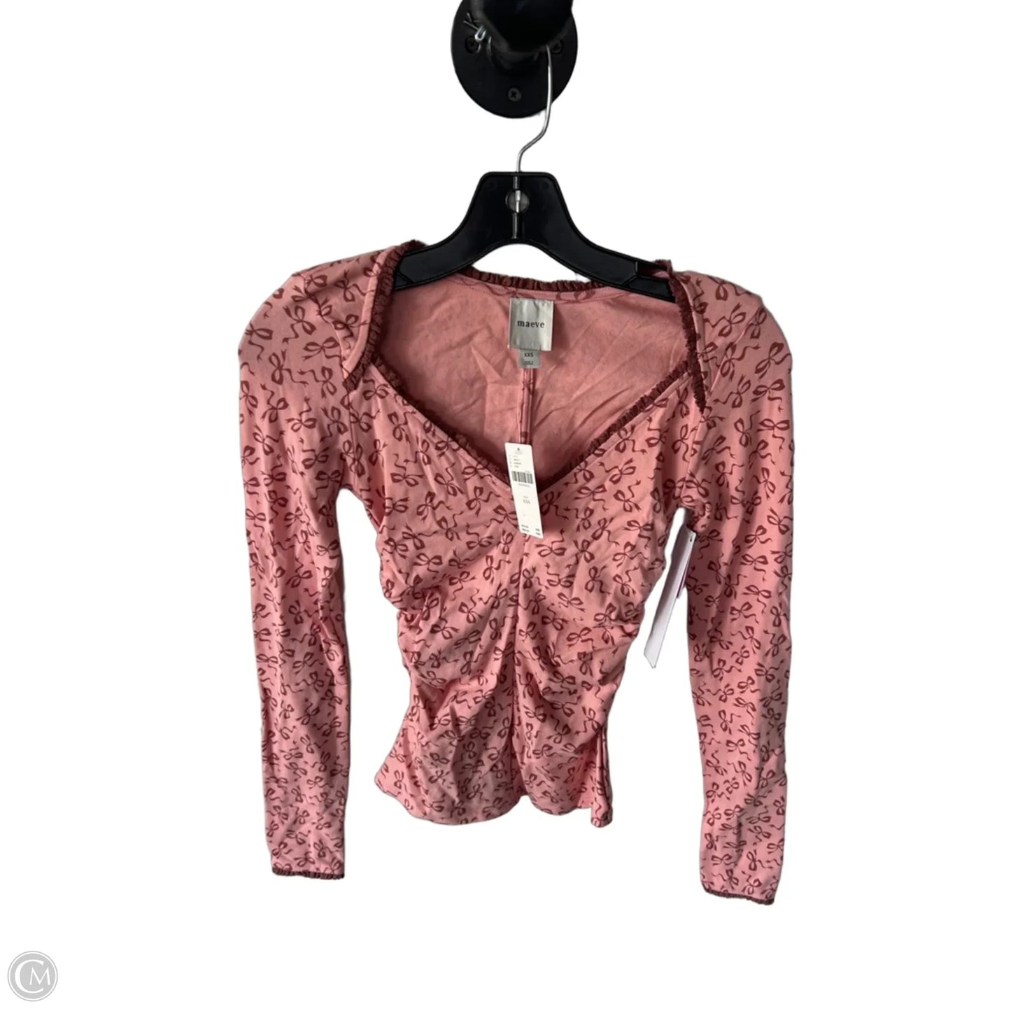 Top Long Sleeve By Maeve In Pink, Size: Xxs