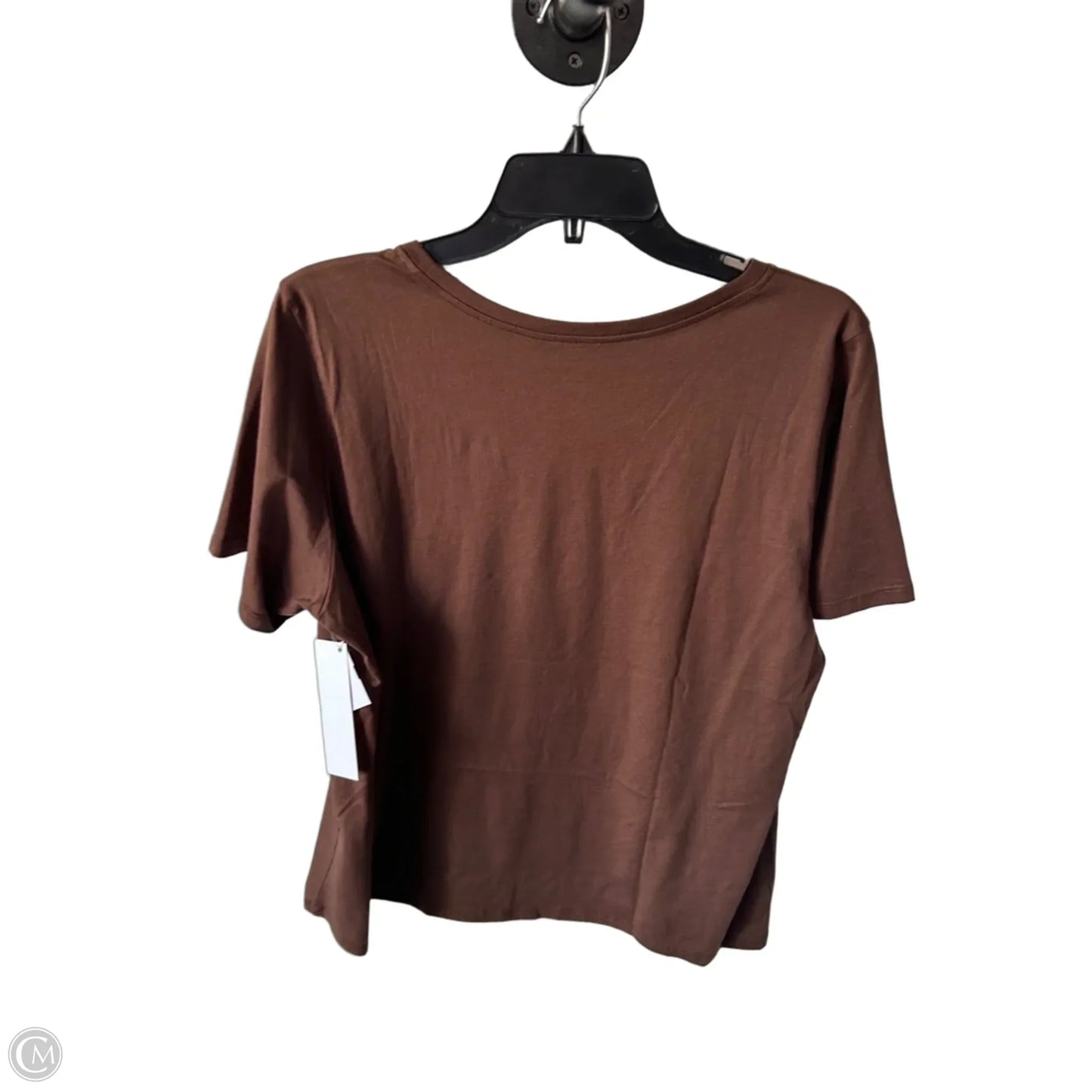 Top Short Sleeve Basic By Eileen Fisher In Brown, Size: Xl