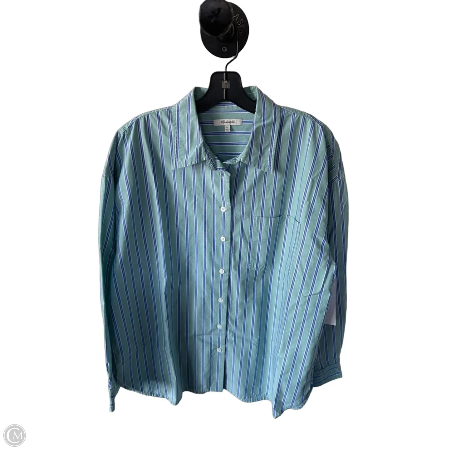 Top Long Sleeve By Madewell In Green, Size: Xl