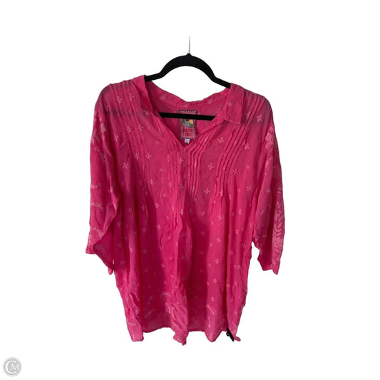 Tunic Designer By Johnny Was In Pink, Size: Xl