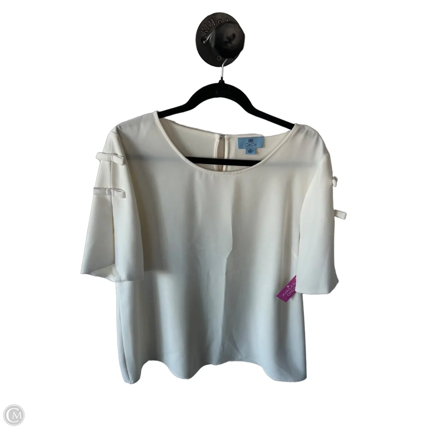 Top Short Sleeve By Cece In Cream, Size: Xl