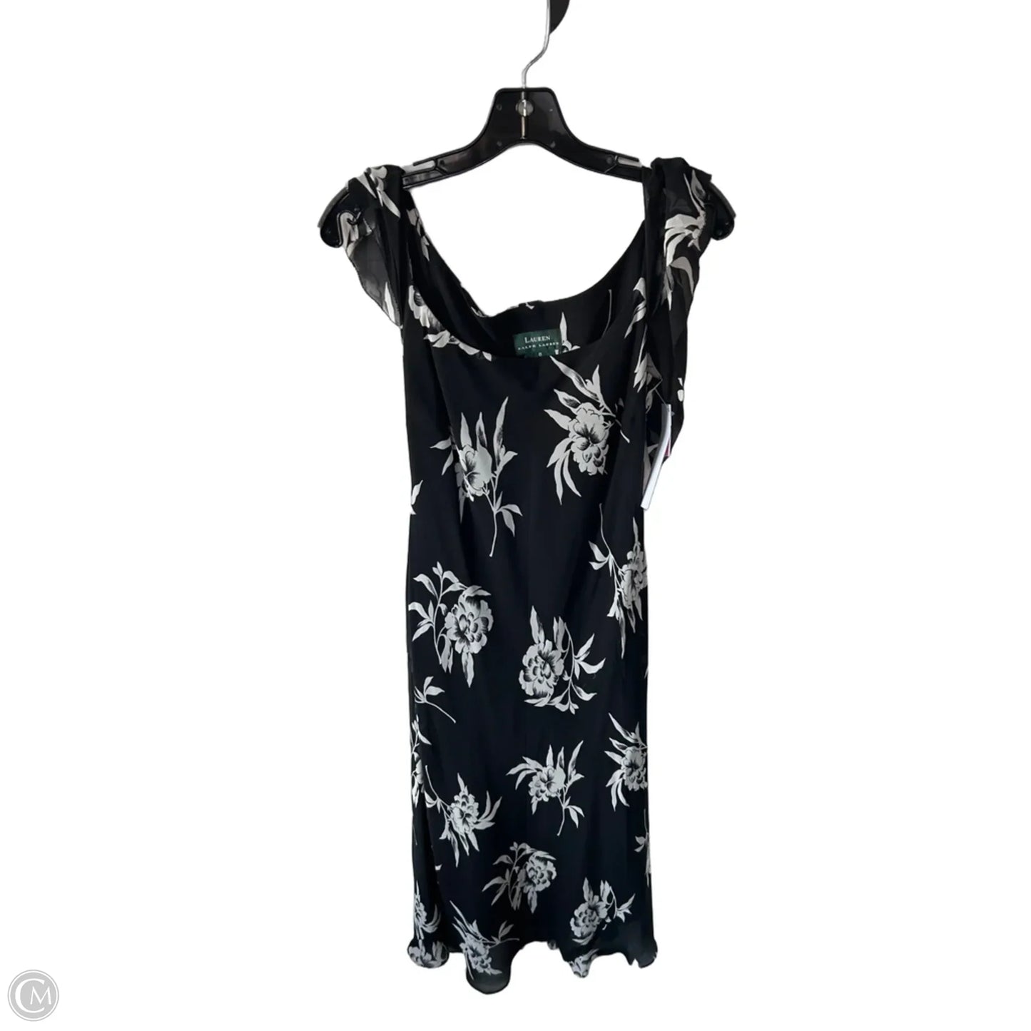 Dress Work By Lauren By Ralph Lauren In Black & Cream, Size: M