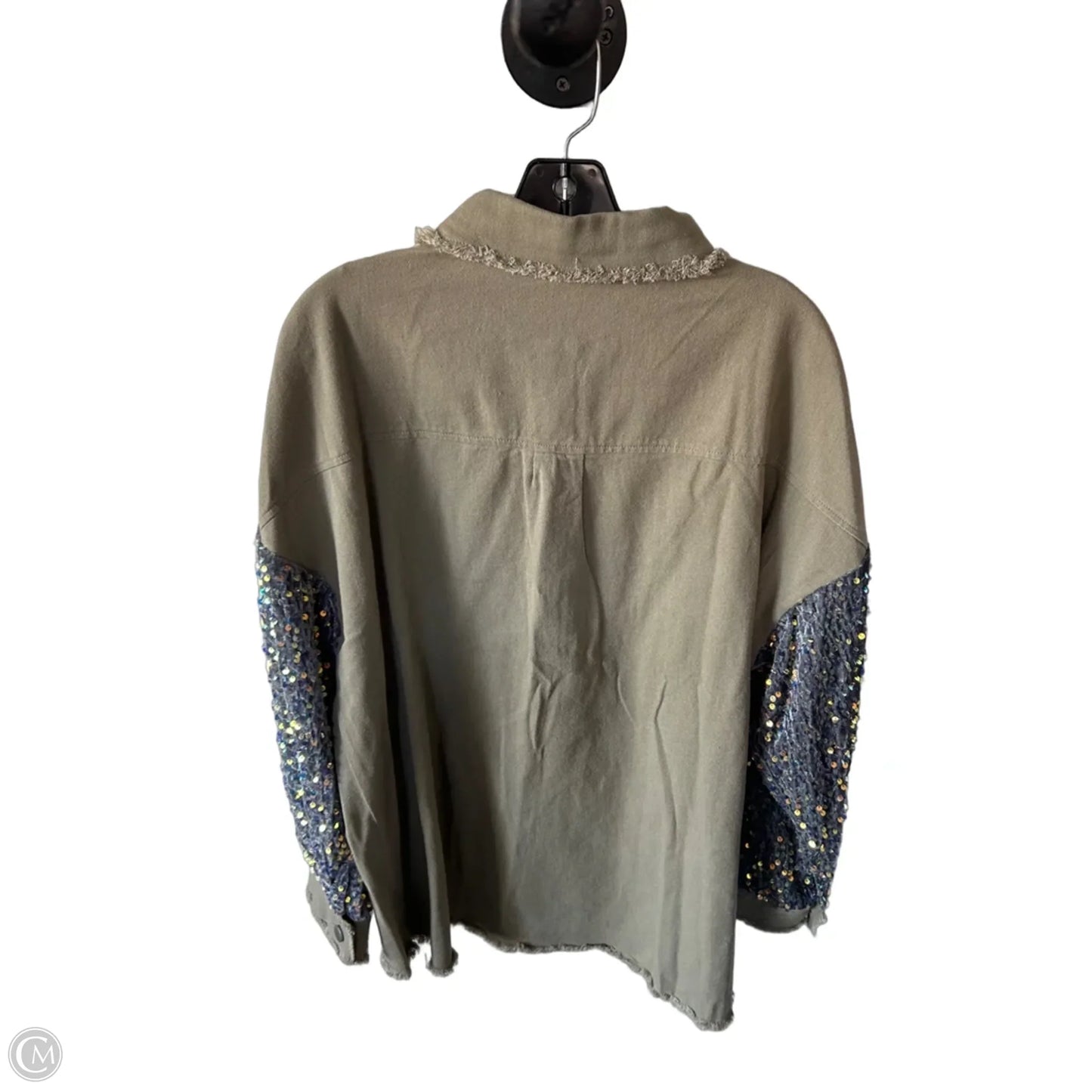 Jacket Shirt By Chicme In Grey, Size: Xl