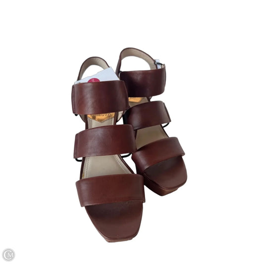 Sandals Heels Wedge By Vince Camuto In Brown, Size: 8.5