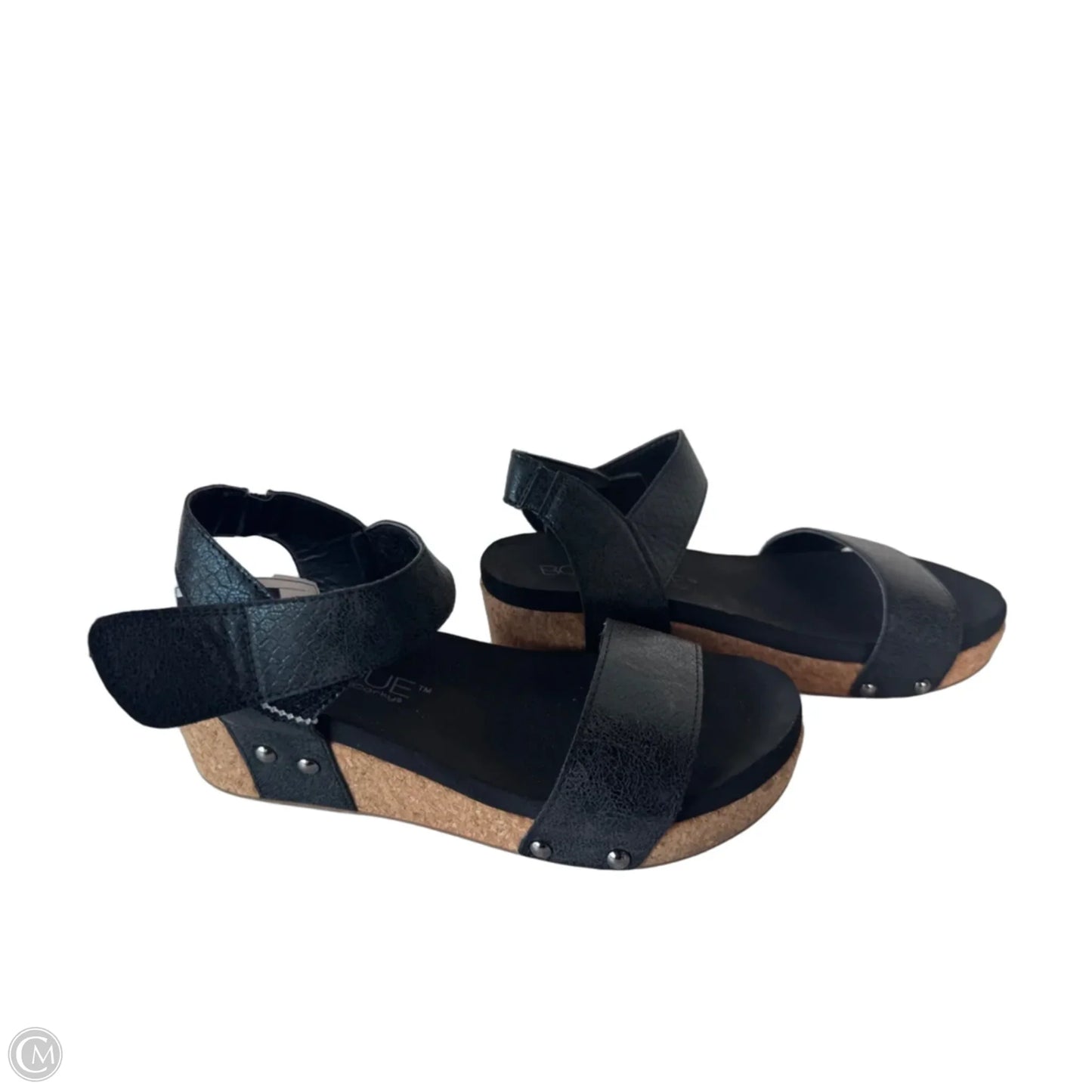 Sandals Heels Wedge By Corkys In Black, Size: 6