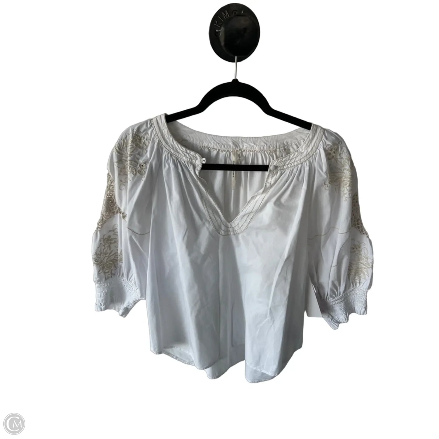 Top 3/4 Sleeve By Anthropologie In White, Size: S