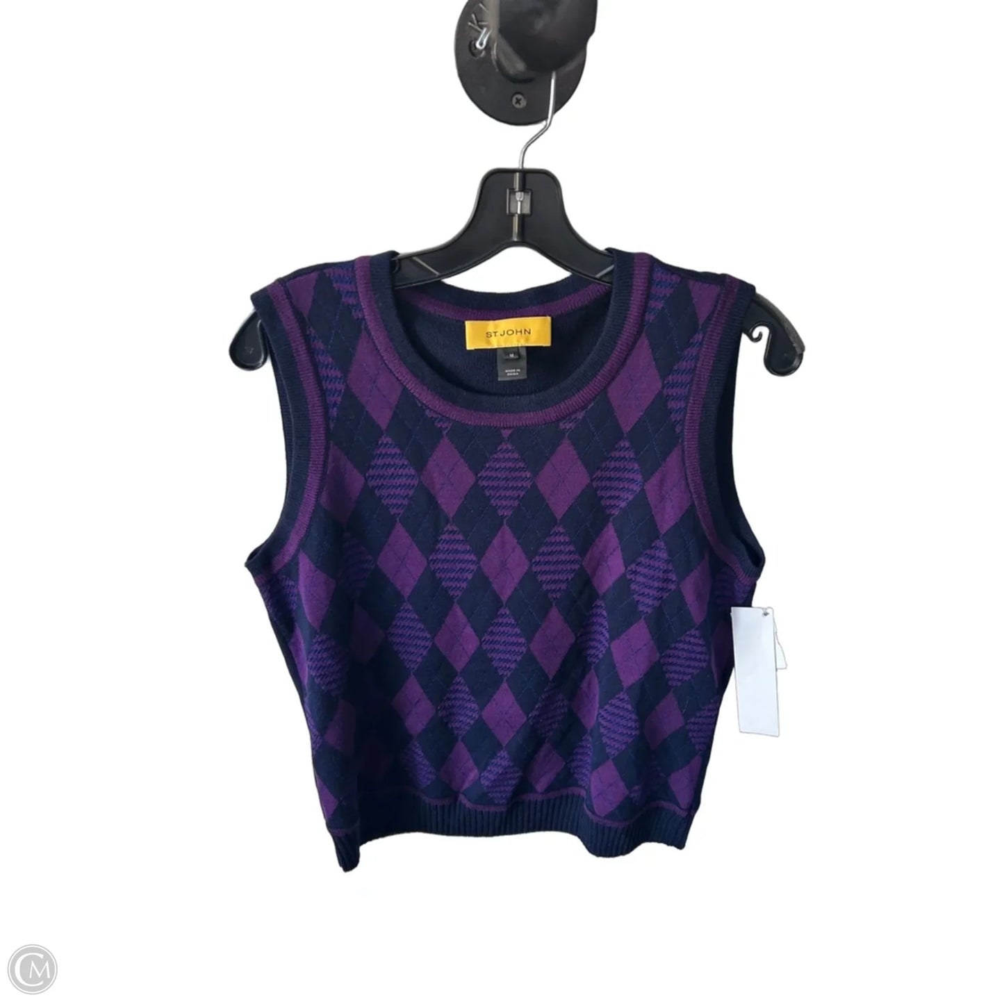 Vest Sweater By St. John In Blue & Purple, Size: M