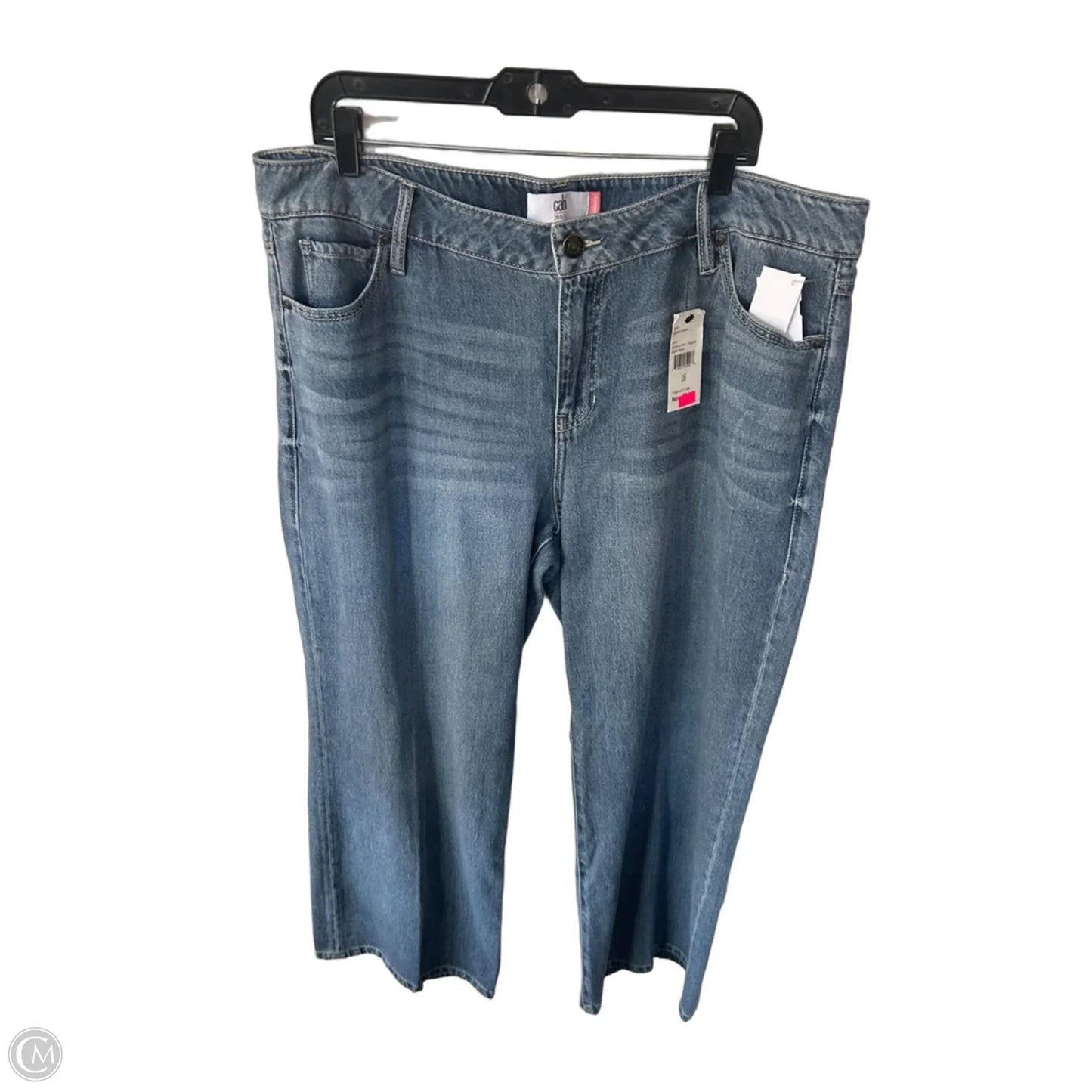 Jeans Wide Leg By Cabi In Blue Denim, Size: 16