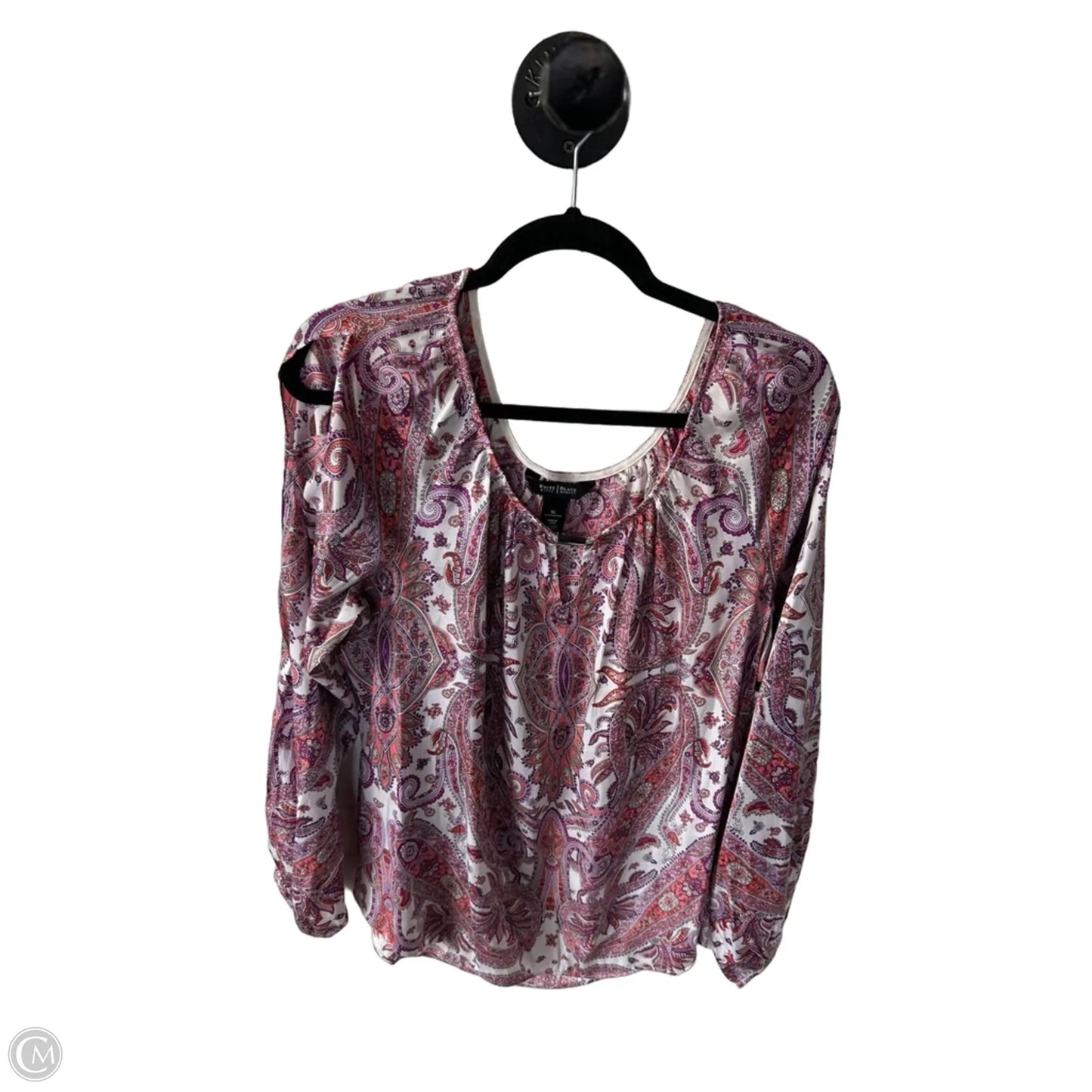 Top Long Sleeve By White House Black Market In Purple, Size: Xl
