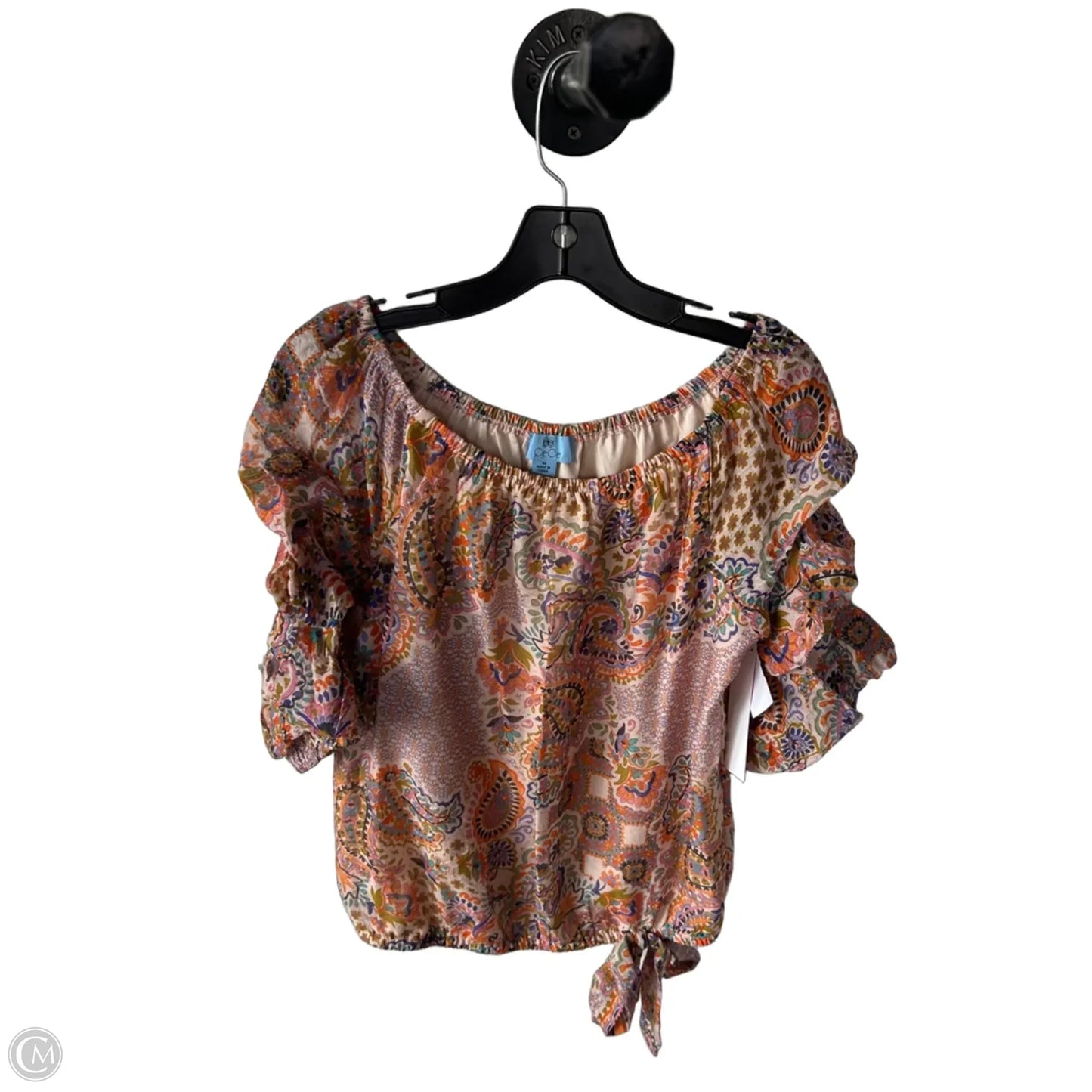 Top Short Sleeve By Cece In Orange & Purple, Size: M