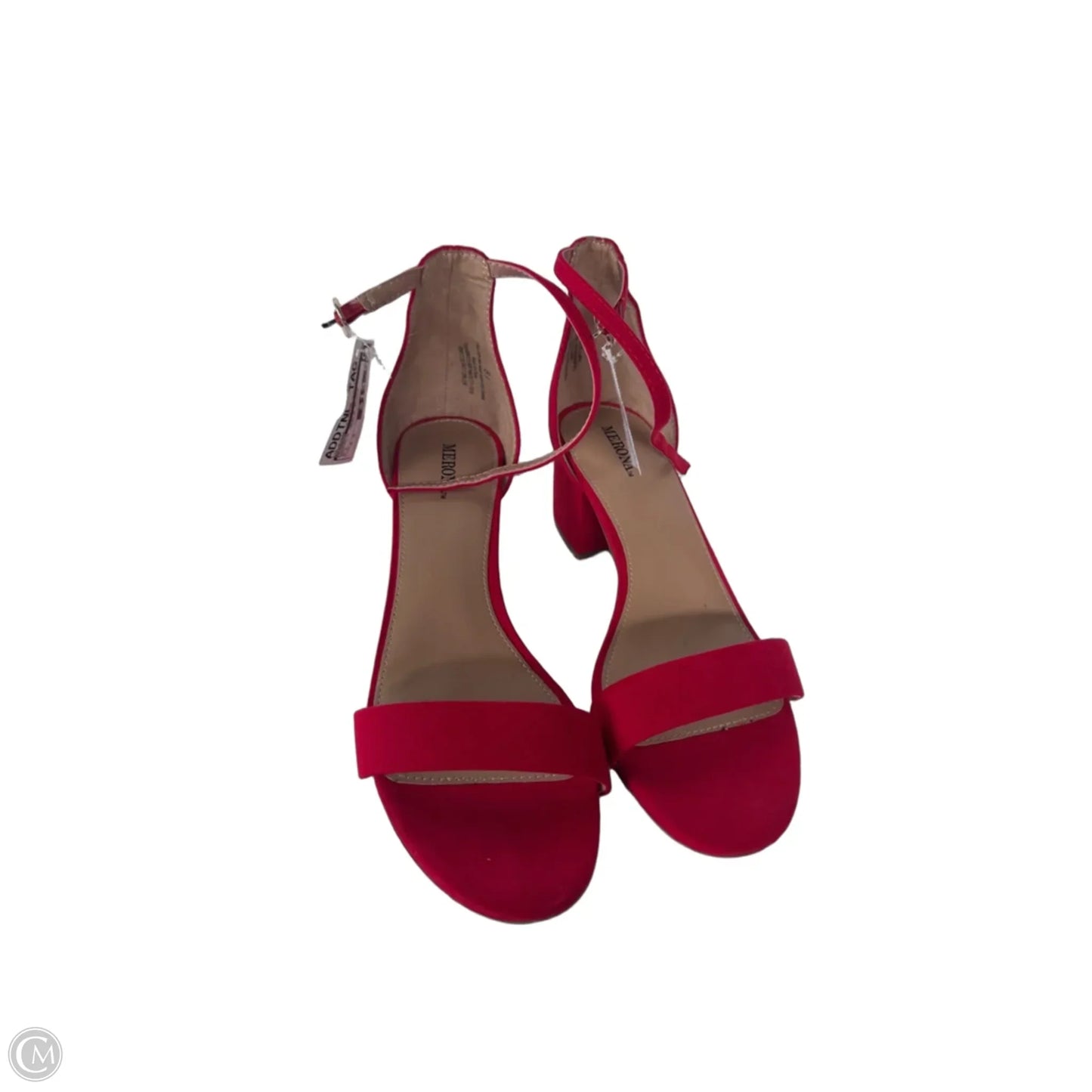 Sandals Heels Block By Merona In Red, Size: 8.5