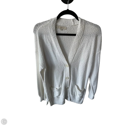 Sweater Cardigan By Loft In White, Size: Xs