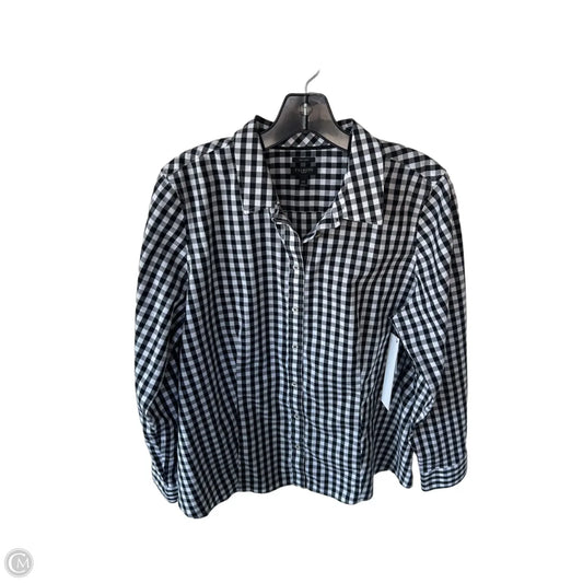 Top Long Sleeve By Talbots In Black & White, Size: Lp