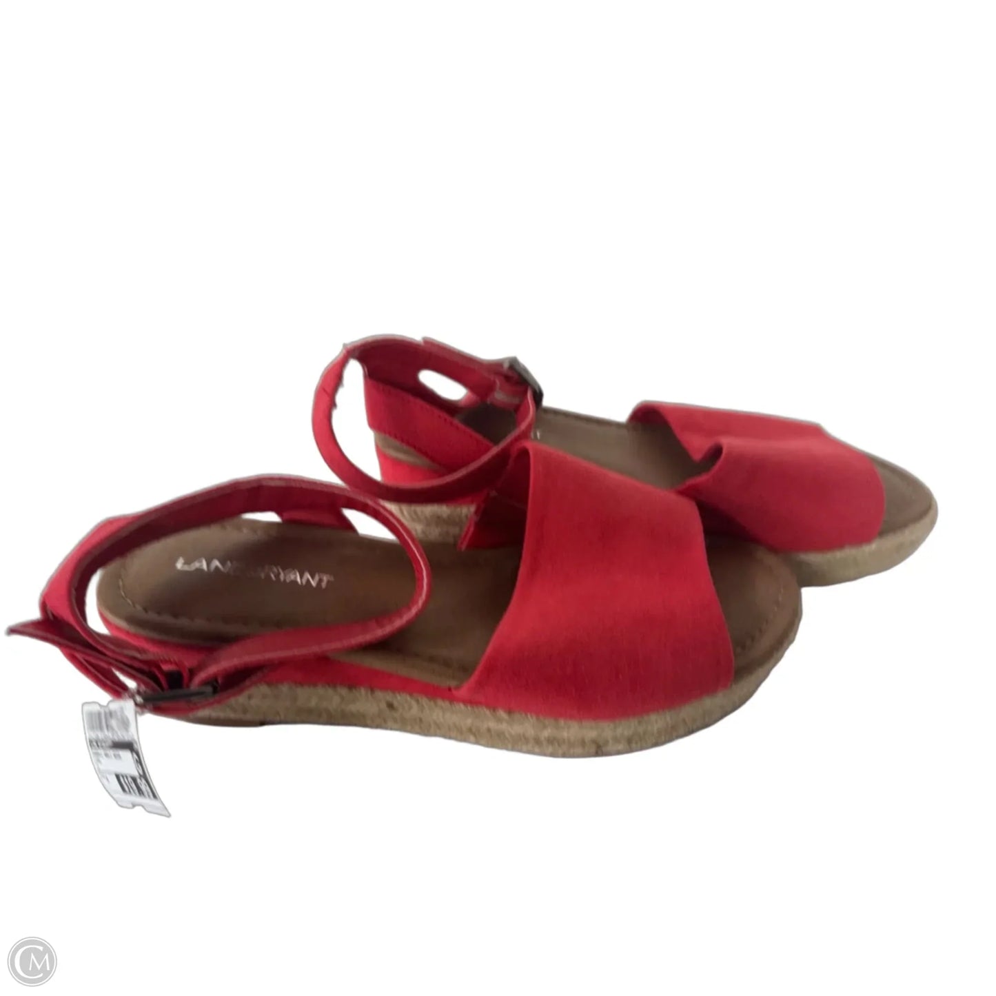 Sandals Heels Wedge By Lane Bryant In Coral, Size: 8