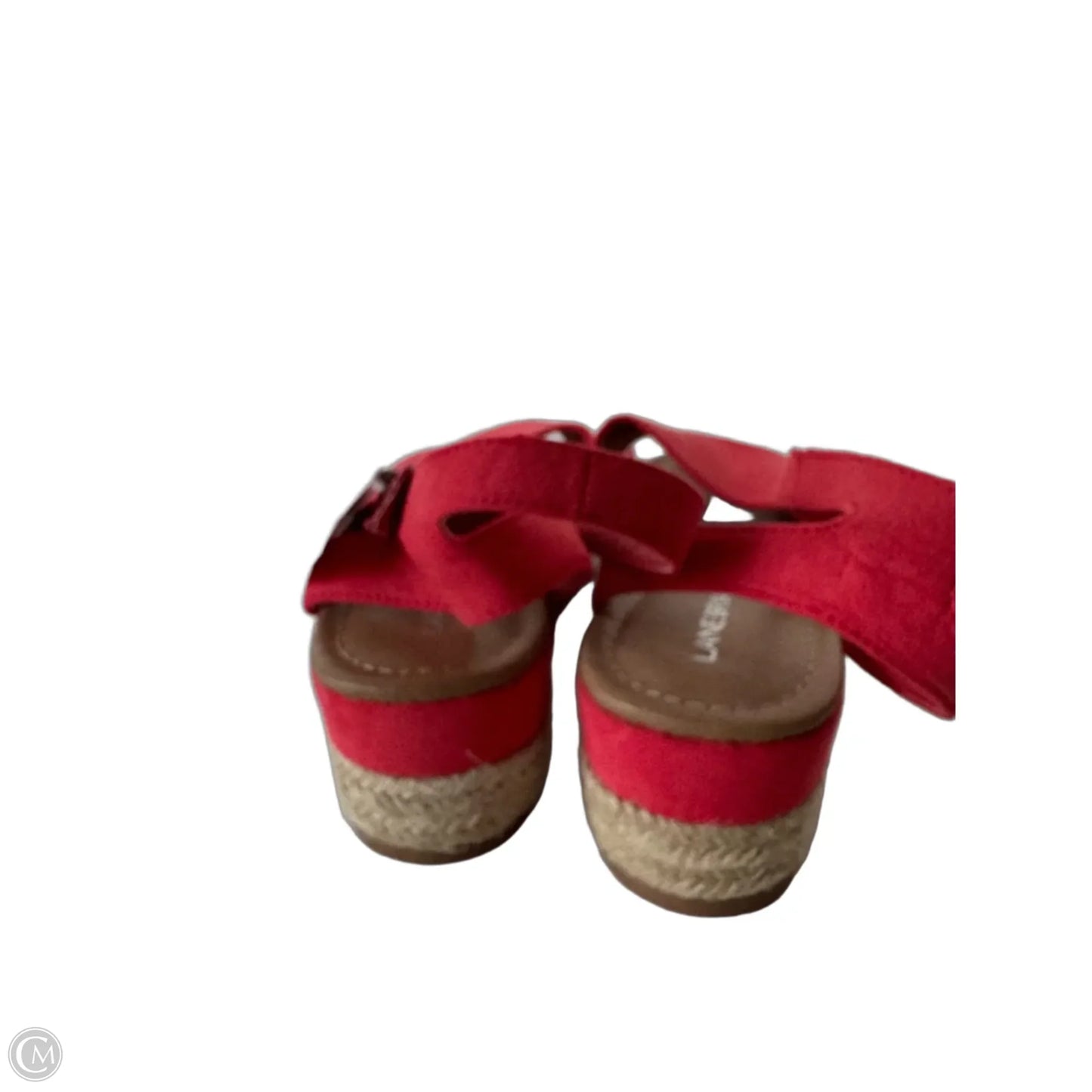 Sandals Heels Wedge By Lane Bryant In Coral, Size: 8