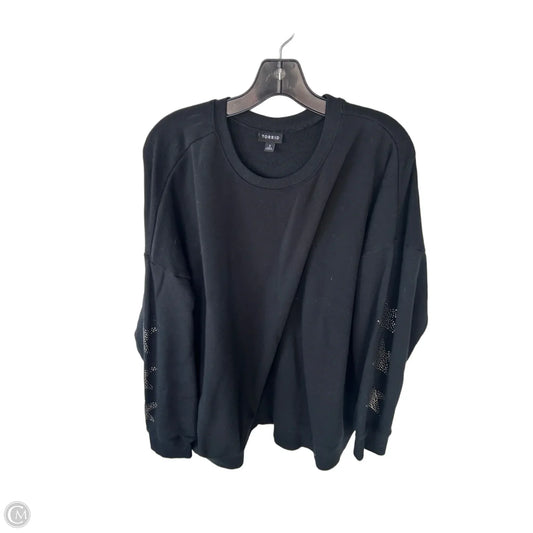 Sweatshirt Crewneck By Torrid In Black, Size: 3x