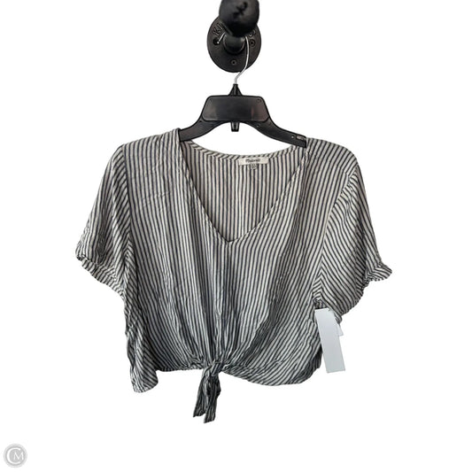 Top Short Sleeve By Madewell In Blue & Cream, Size: Xlp