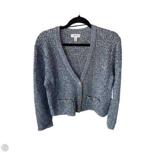 Sweater Cardigan By On 34th In Blue & White, Size: L