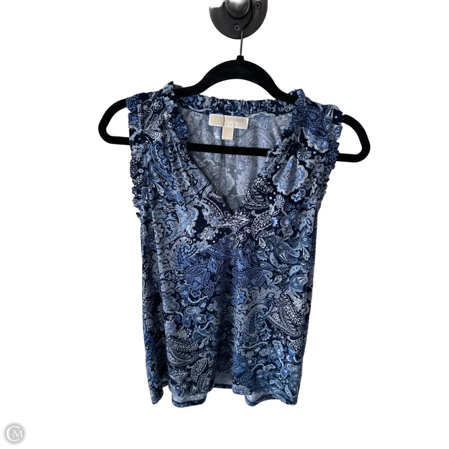 Top Sleeveless By Michael By Michael Kors In Blue & White, Size: L