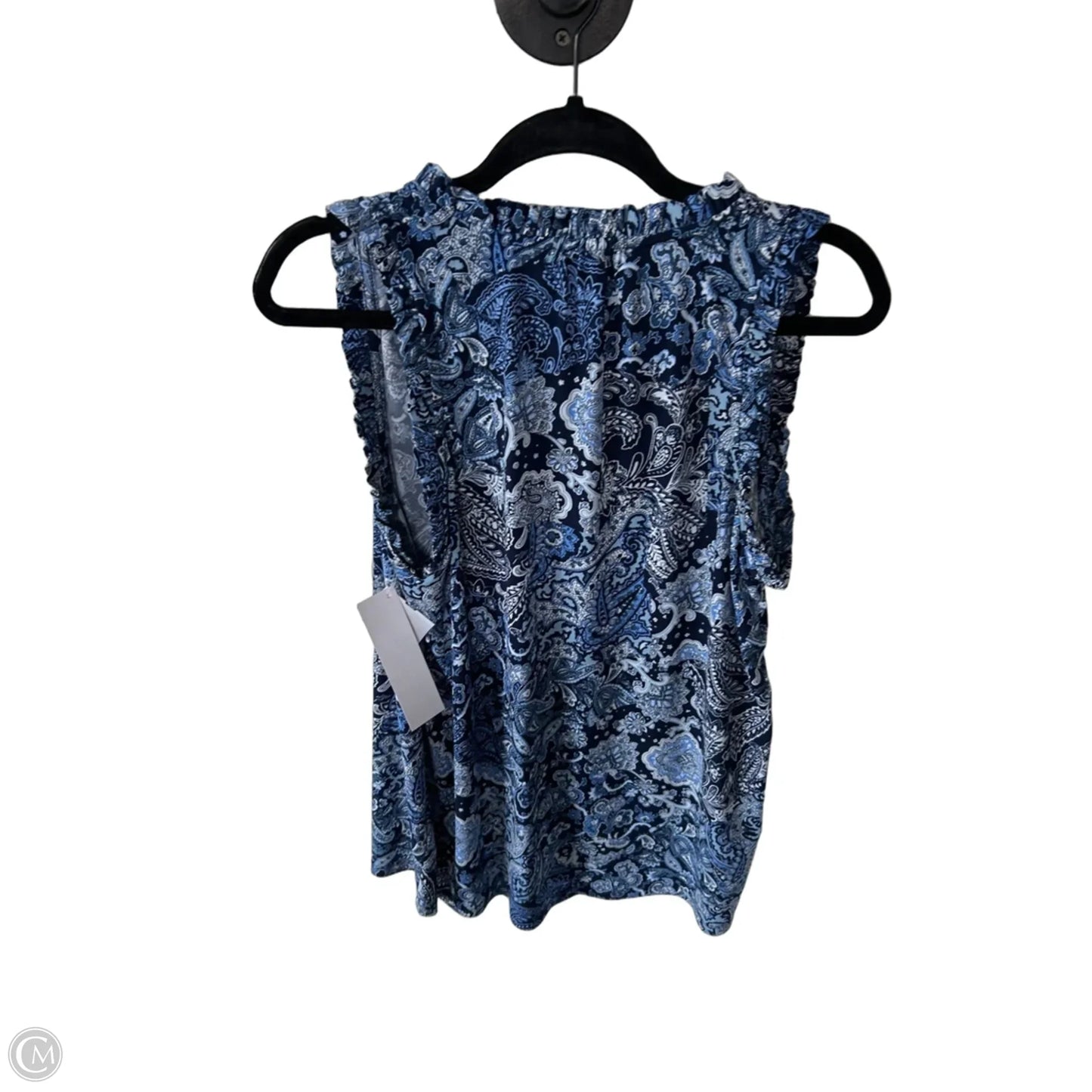 Top Sleeveless By Michael By Michael Kors In Blue & White, Size: L
