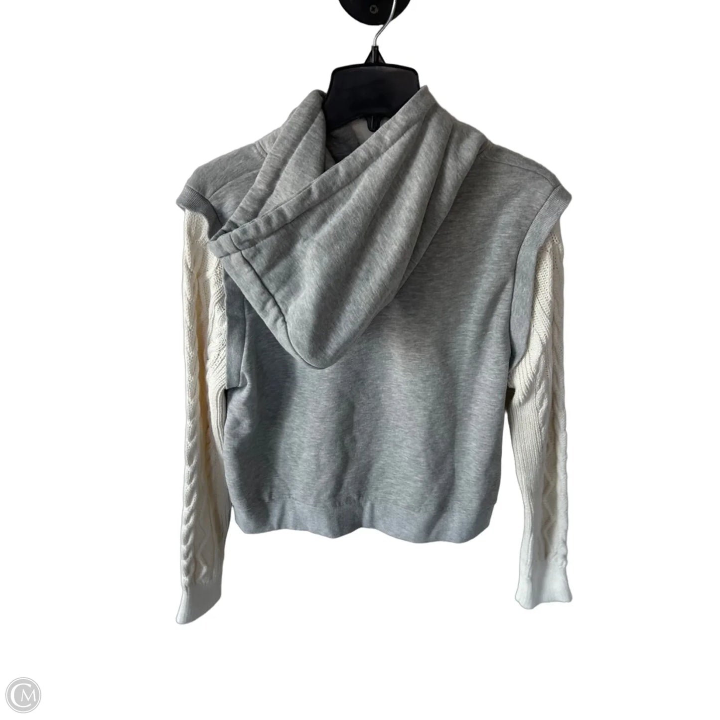 Sweatshirt Hoodie By Evereve In Cream & Grey, Size: Xl